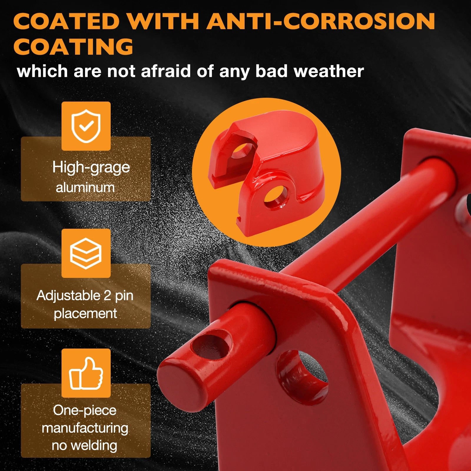 Gooseneck Trailer Hitch Lock for RV Trailers (Heavy Duty, Red)