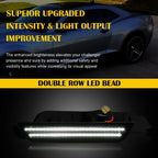 Set of 2 Smoked White LED Front Side Marker Lights for Chevrolet Camaro (2010–2015)