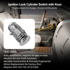 Ignition Lock Cylinder Switch w/ Keys for Dodge Ram, Durango (1994–2003)
