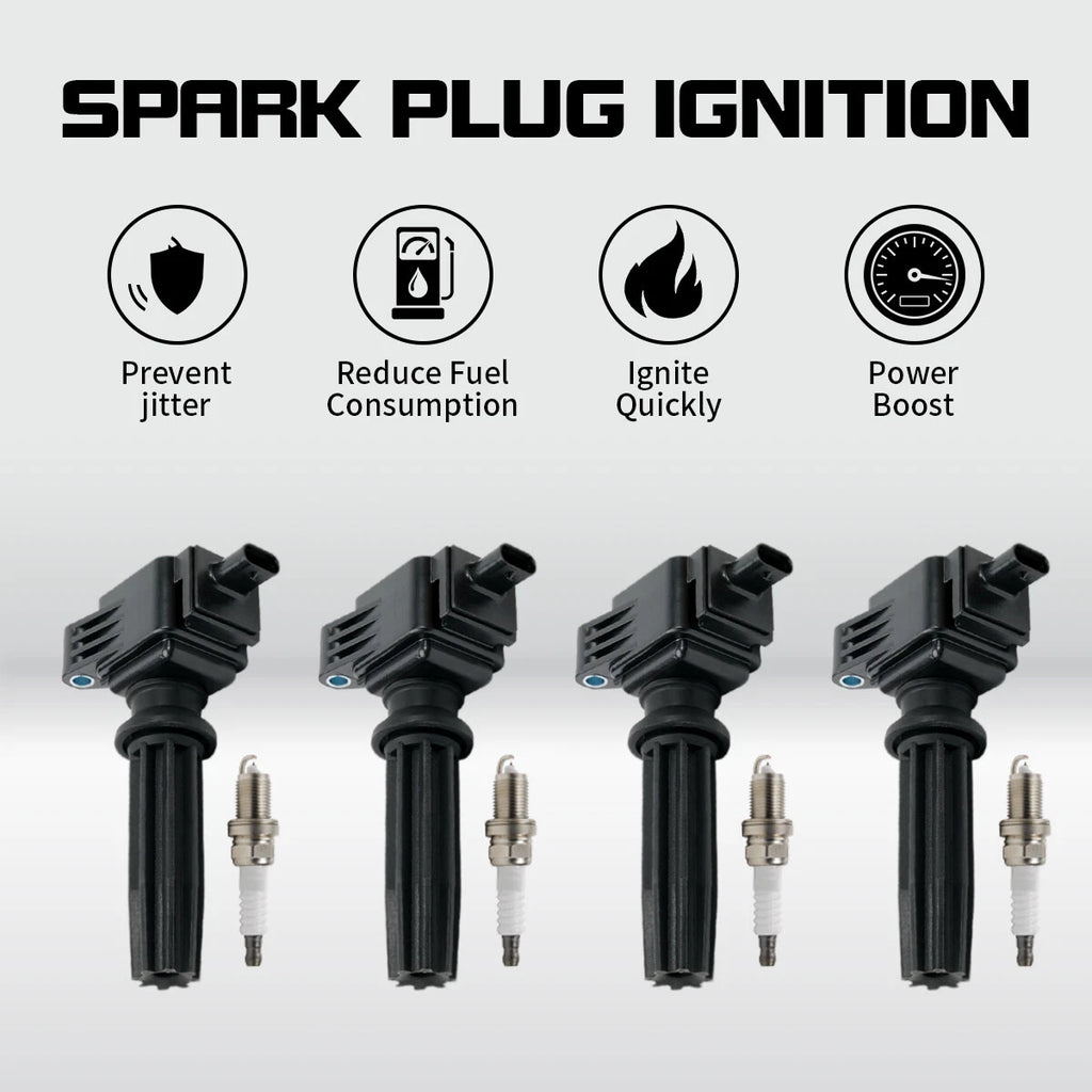 4X Ignition Coil & 4X Iridium Spark Plug for Ford Focus (2012–2018) UF670
