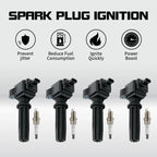 4X Ignition Coil & 4X Iridium Spark Plug for Ford Focus (2012–2018) UF670
