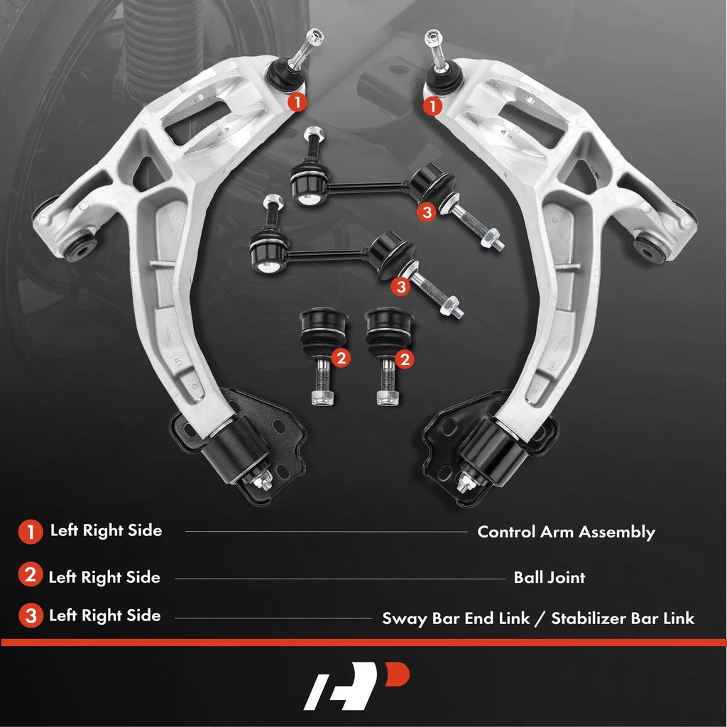 Set of 6 Control Arms & Ball Joints for Ford Lincoln