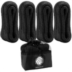 Set of 4 Fender Lines 3/8" x 6' with 5" Eyelet - Black Nylon