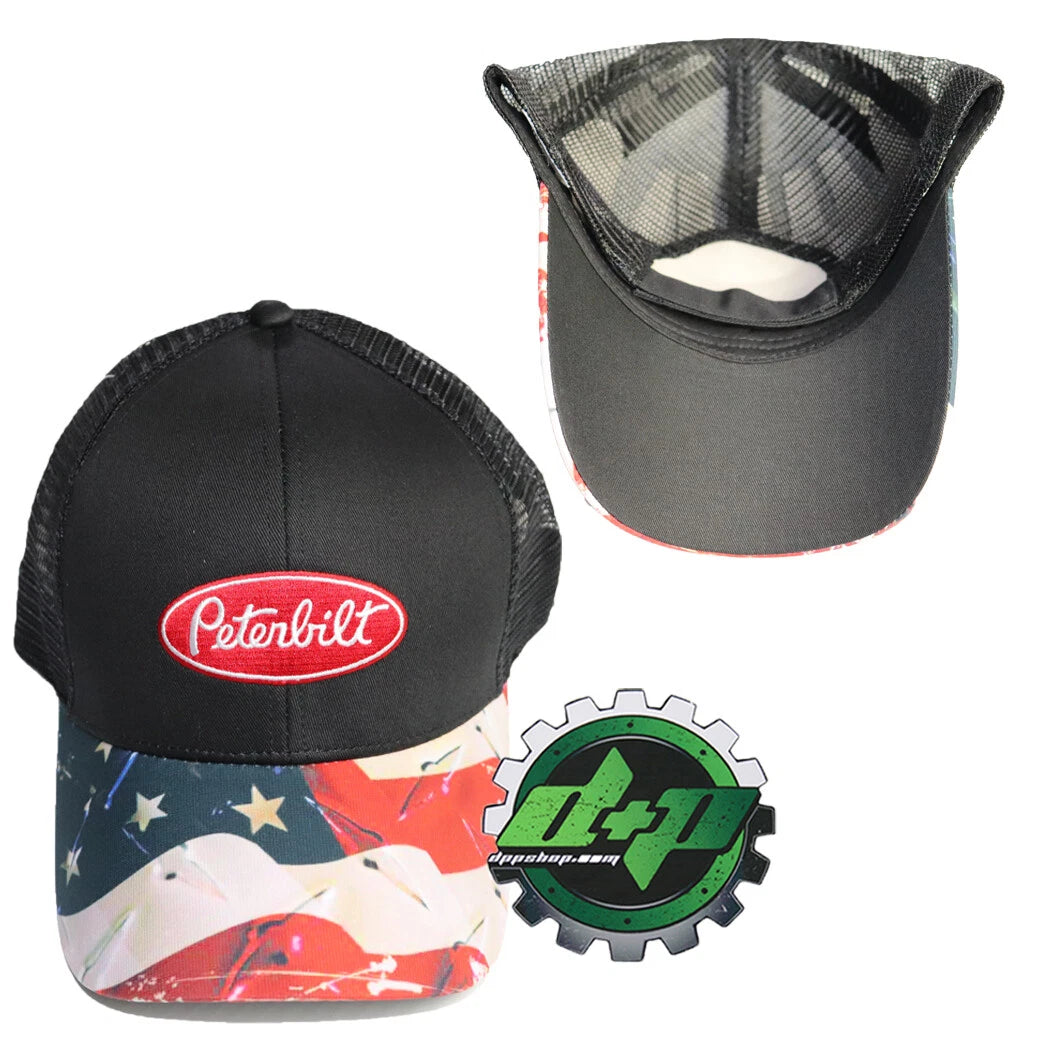 Peterbilt Hat for PB Trucks (Mesh Back, American Flag)