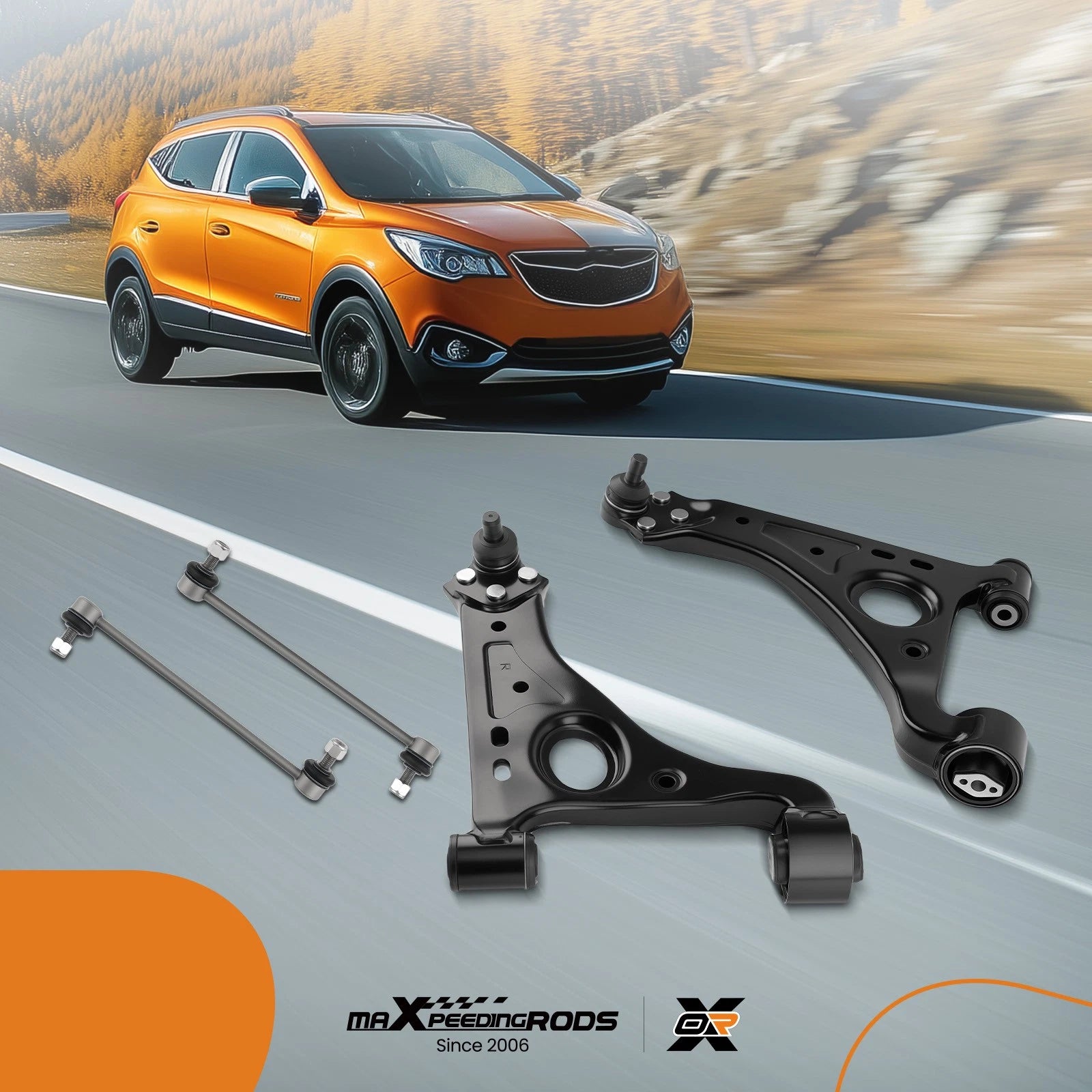 Set of 4 Front Lower Control Arms Sway Bars for Buick Encore, Chevy Trax (2013–2022)