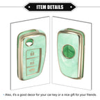 3X Smart Key Fob Case Cover for Nissan Rogue Frontier (2014–2023) TPU Green