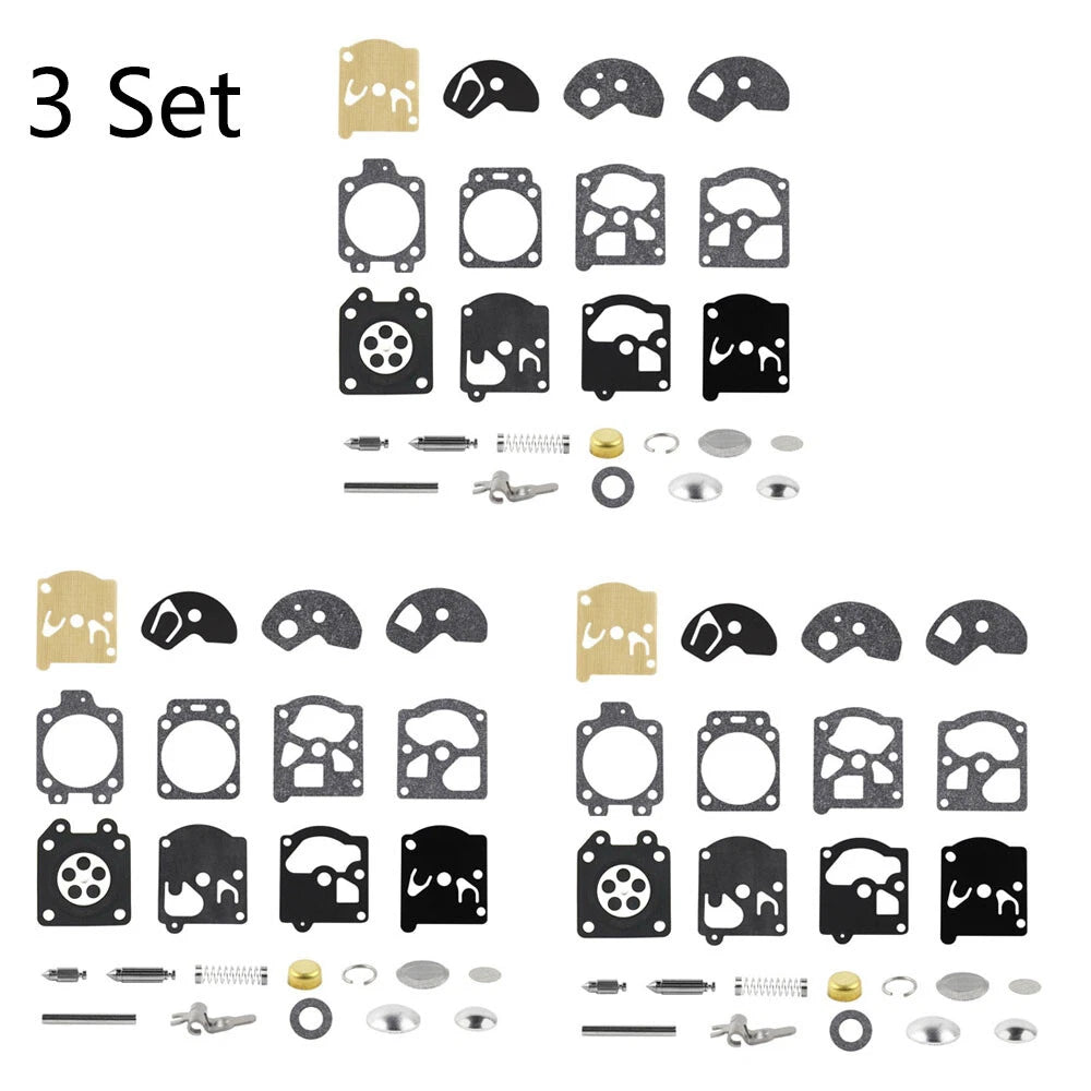 Set of 3 Carburetor Diaphragm Repair Kits for Walbro WA WT Series K10-WAT