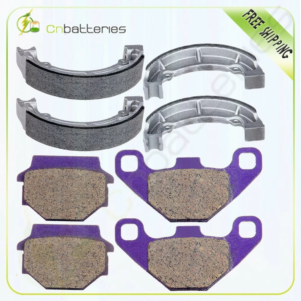 Set of 4 Brake Pads and Shoes for Kawasaki KLF300B Bayou 300 (1990–1995)