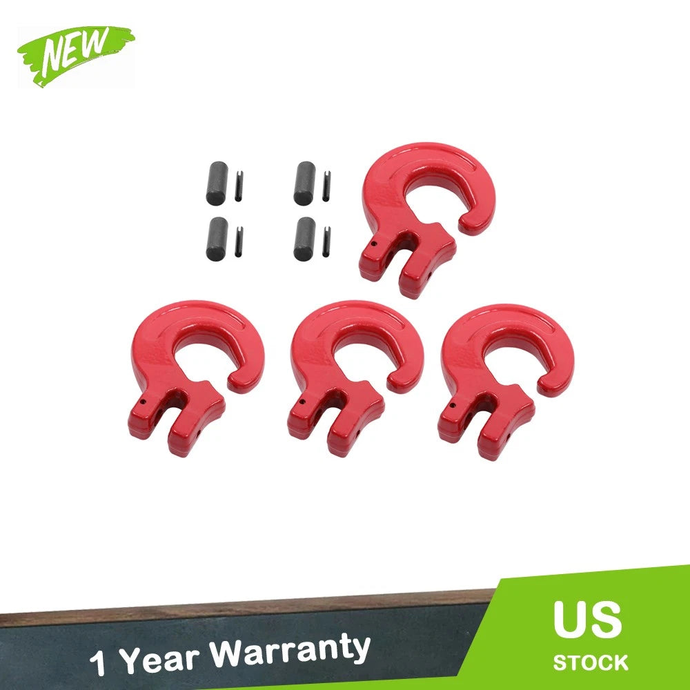 Pack of 4 G80 Logging Chain Choker Hooks for Heavy-Duty Use (4400 Lbs WLL)