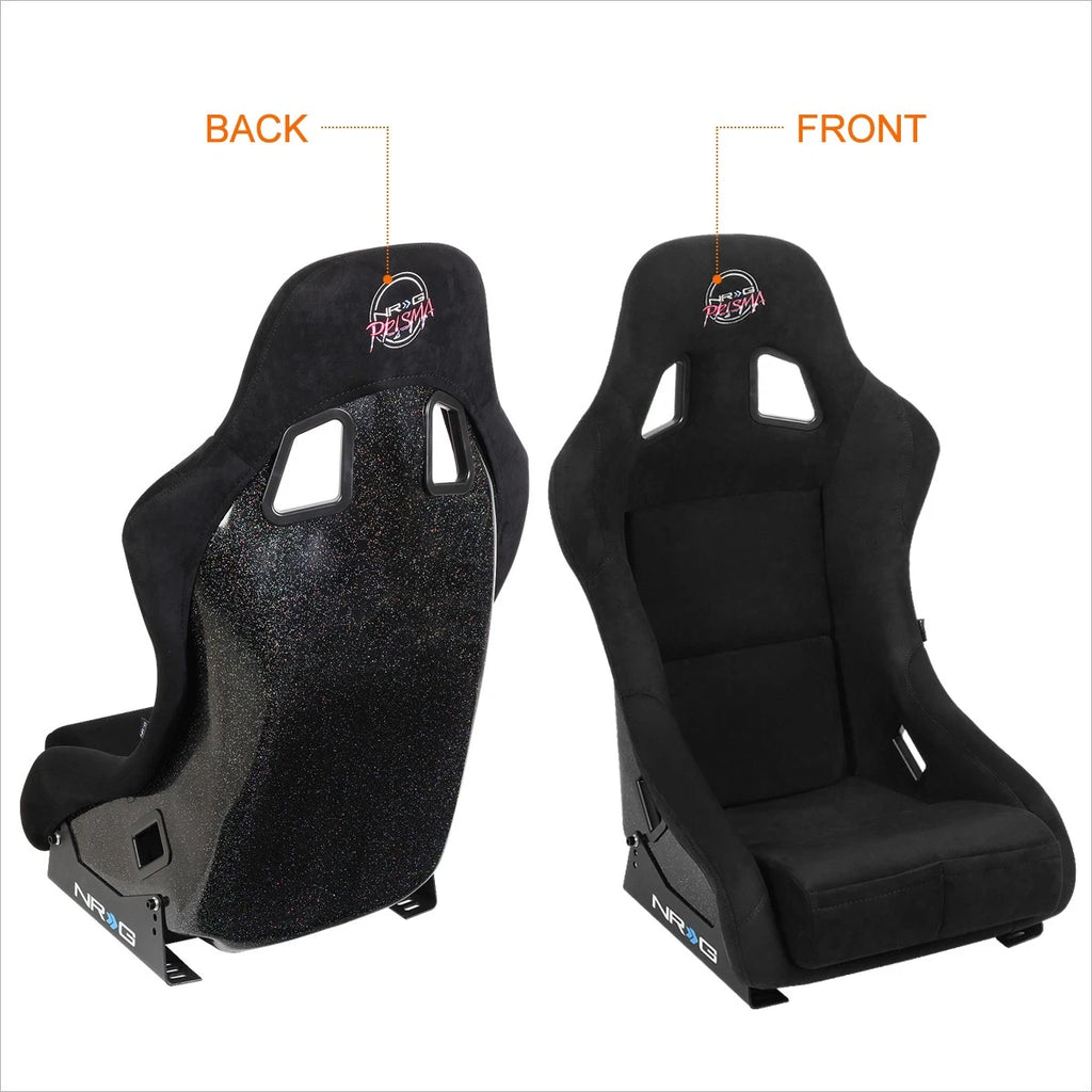NRG Innovations FRP-303BK-PRISMA Alcantara Bucket Racing Seat for Universal (2010–2023)