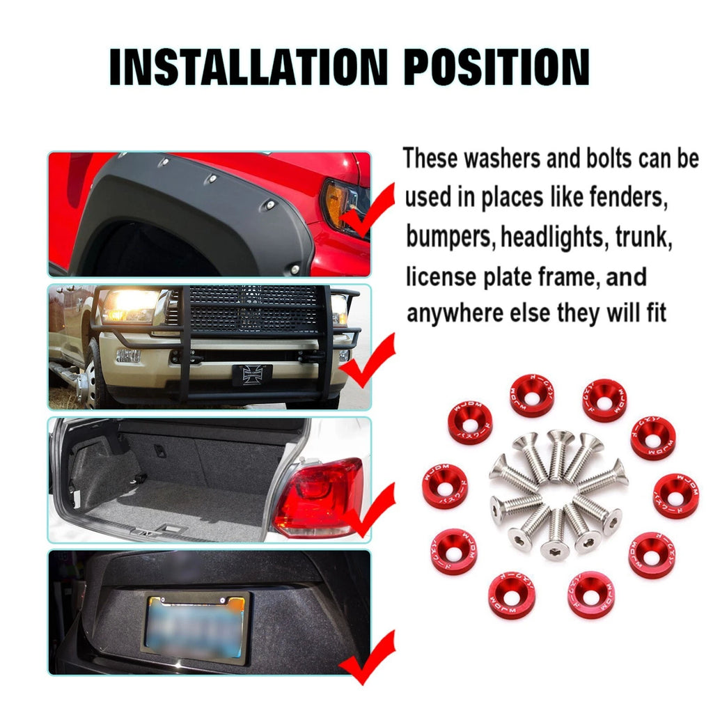 Engine Bay Washer Bolt Quick Release Fasteners Kit for JDM (1990-1999)