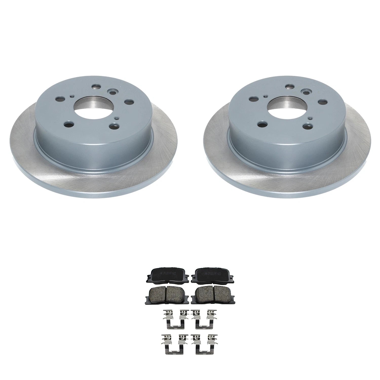 Set of 2 DuraGo Rear Rotors & Akebono ProACT Ceramic Pads for ES330, Camry (2004–2006)