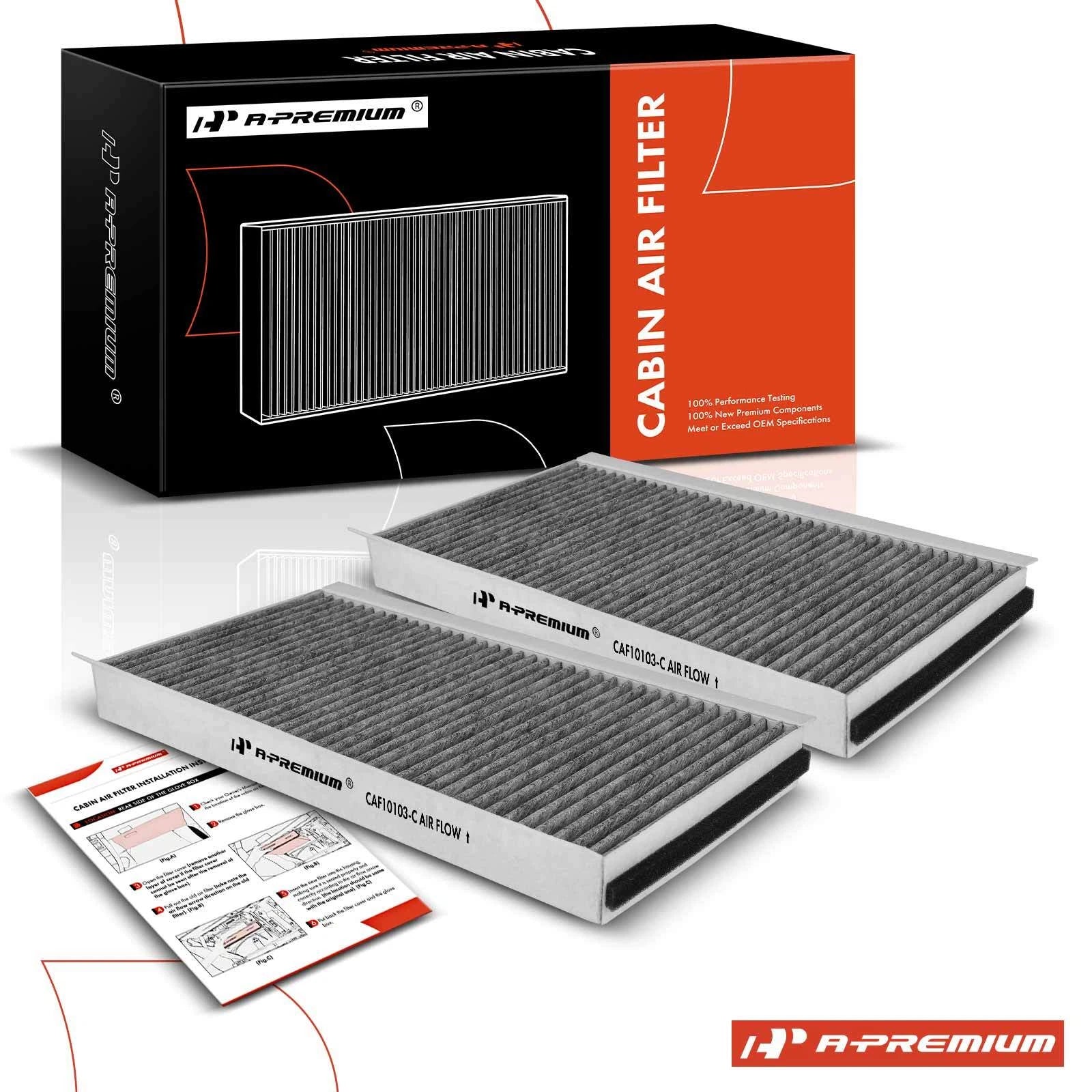 2X Activated Carbon Cabin Air Filter for BMW 528i xDrive 535i GT (2011–2016)