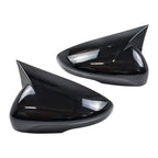 Set of 2 Horn Style Side Mirror Cover Caps Gloss Black for Ford Focus MK4 (2019–2024)