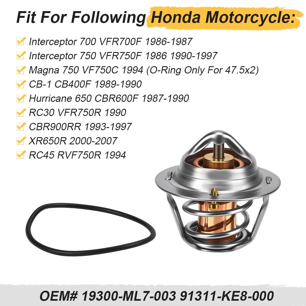 Thermostat and O-Ring for Honda VFR700F VFR750F XR650R CBR900RR (1986–2001) 19300-ML7-003