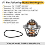 Thermostat and O-Ring for Honda VFR700F VFR750F XR650R CBR900RR (1986–2001) 19300-ML7-003