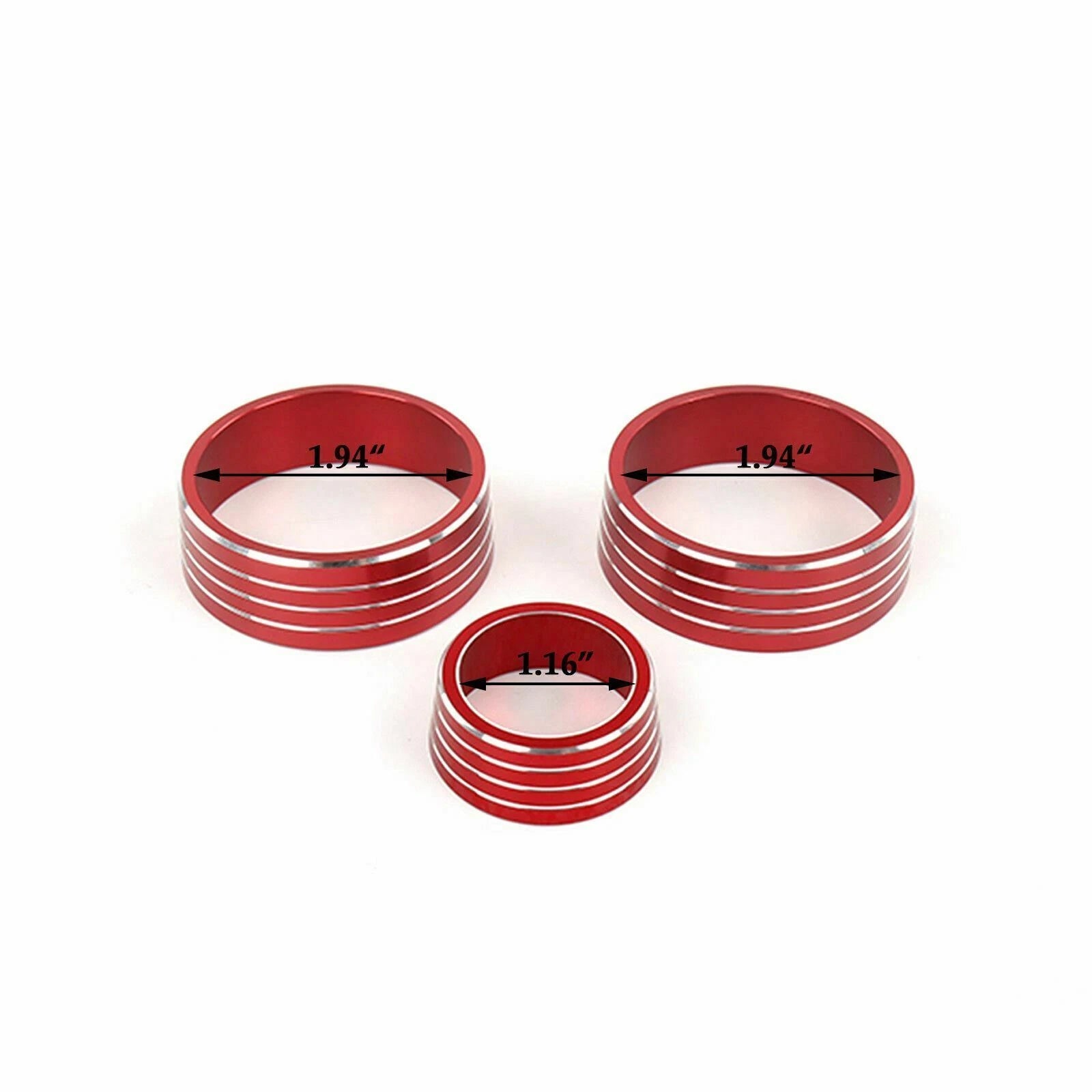 Alloy Interior Climate Controller Knob Cover Rings for Honda Jazz (2015-2020)