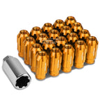 20 PC Open End M12x1.5 50mm Tall Orange Aluminum Lug Nuts for JDM Vehicles