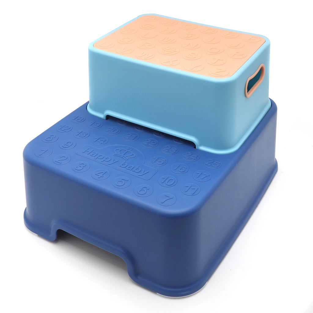 2X Anti-Slip Step Stool for Toddler Kids Bathroom Potty (Miesblue)