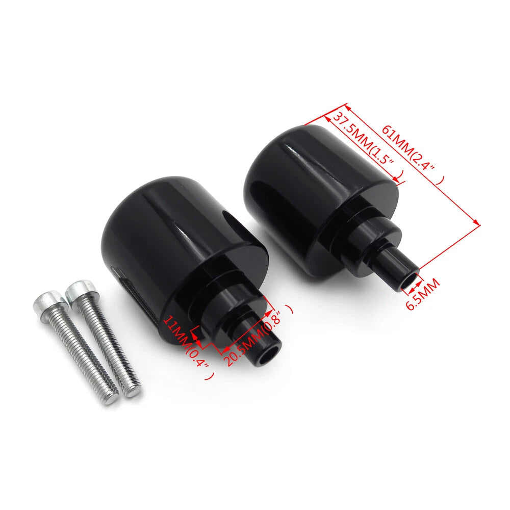 Black Bar Ends for Honda CBR600, VFR800, CB919, 900RR, 929RR, 954RR, VTR, RC51, GL1800