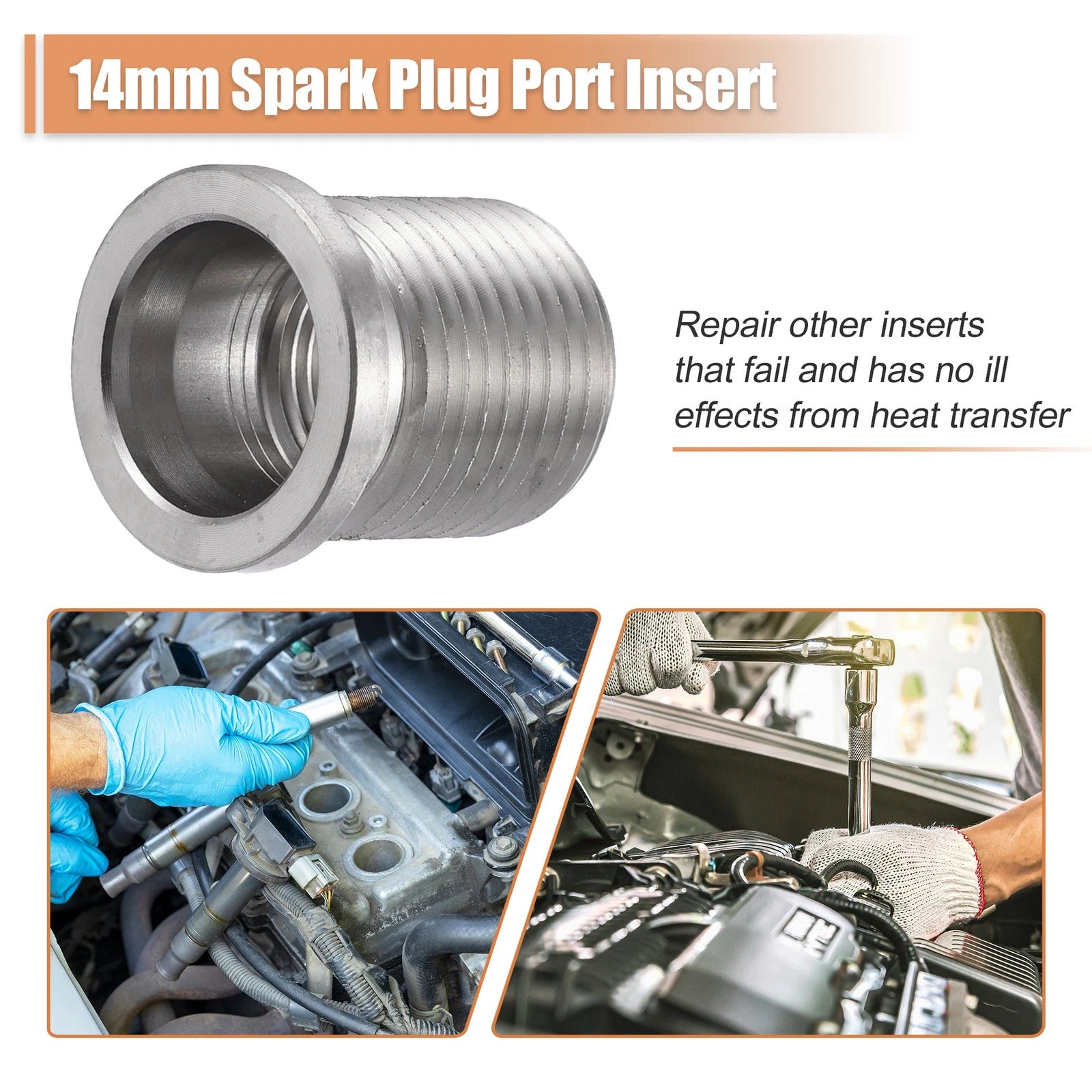 Set of 4 Spark Plug Port Inserts for Ford Triton 4.6L 5.4L 6.8L (1997–2008)
