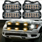 12 LED Amber Strobe Light Bar for Car Truck