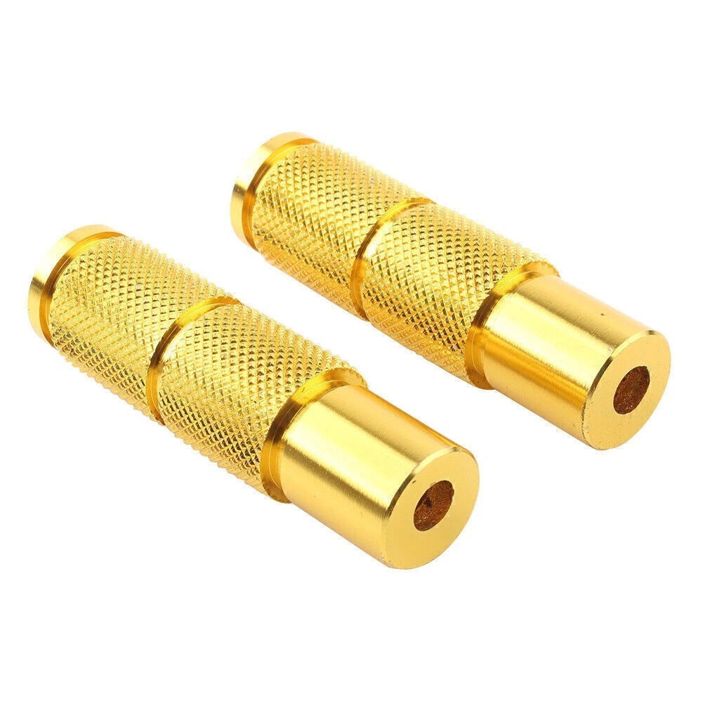 Set of 2 Universal Motorcycle Rear Footpegs Pedals Racing Yellow
