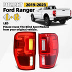 Pair LED Tail Lights with Blind Spot for Ford Ranger XL XLT (2019–2023)