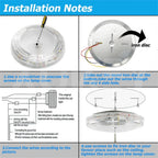 White Plastic Dome Lamp Φ155×30MM for Boat Bus Camper Van