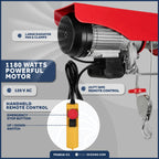 Electric Hoist Pulley System for Universal Applications (1320 lb Capacity)