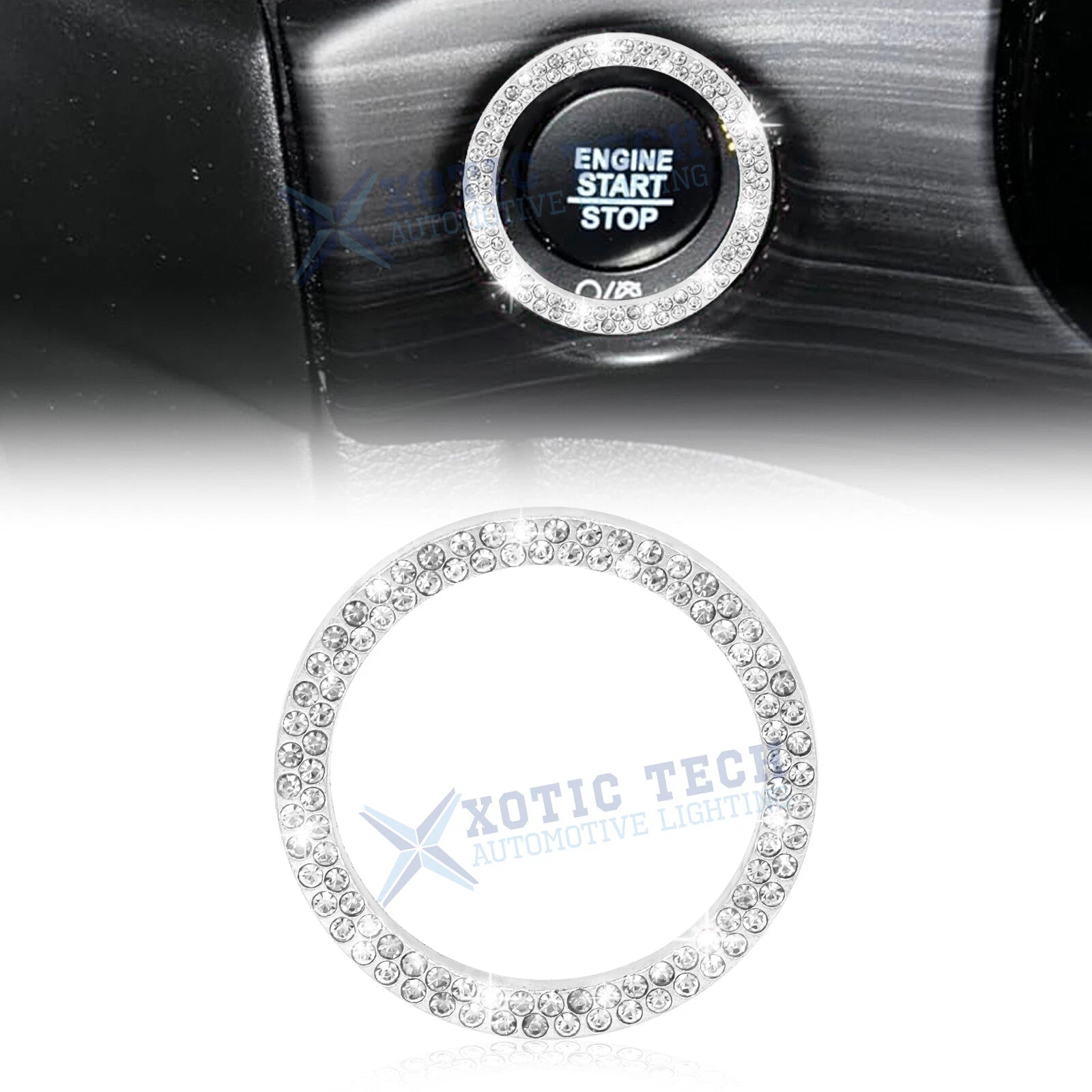 Push Start Button Bling Ignition Ring Sticker for Car Interior (2020–2025)