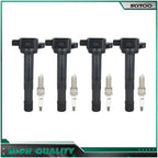 Set of 4 Ignition Coils & 4 Spark Plugs for Honda Accord CR-V (2008–2014)