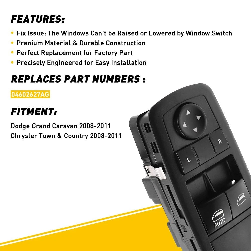 Power Window Switch for Chrysler Town & Country, Dodge Grand Caravan (2008–2016)