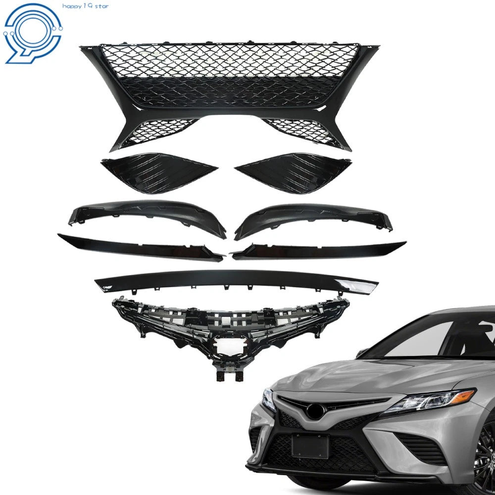 Set of 9 Front Grille Lower Molding Fog Covers for Toyota Camry (2018–2020)