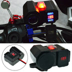 Socket / Waterproof Dual USB / Charging Socket with Voltmeter for Motorcycle