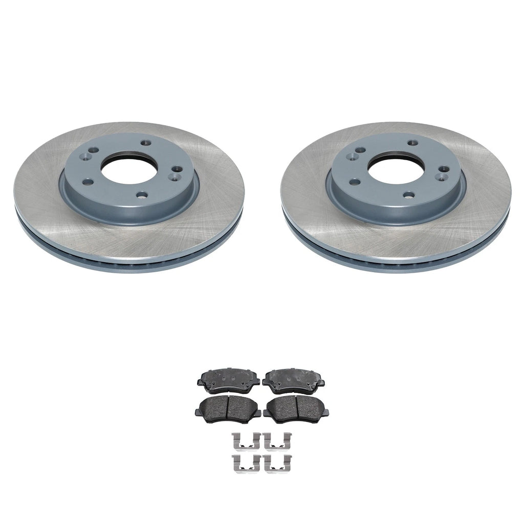 Front Rotors & Akebono ProACT Ceramic Brake Pads Kit for Forte Elantra (2014–2020)