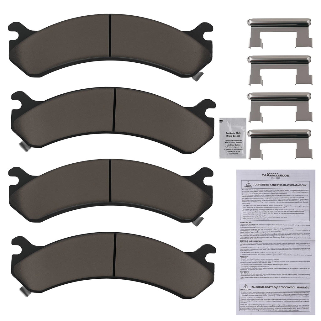 Set of 4 Front Ceramic Brake Pads for Chevy Silverado/GMC Sierra 1500 HD (2001–2006)