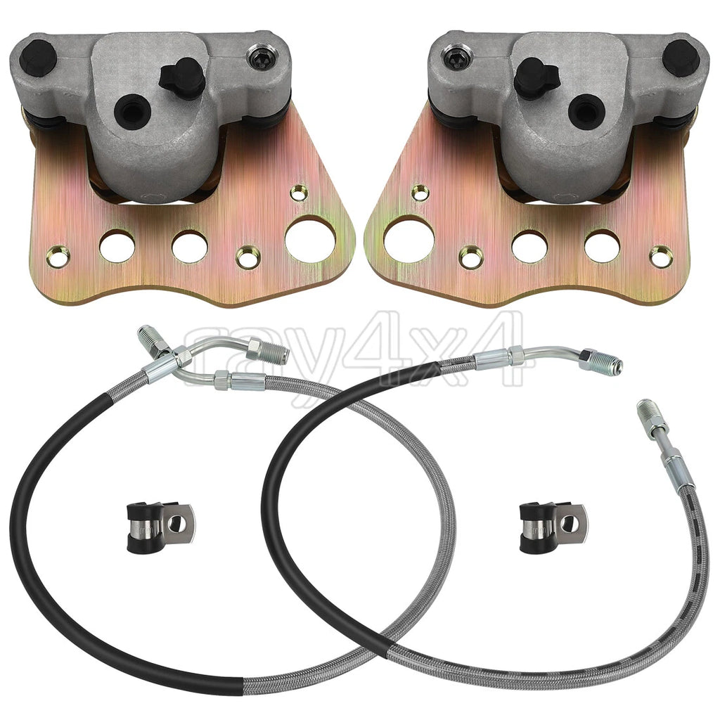 Front Brake Calipers Pads w/Hose Lines for Polaris Diesel 455 Xpedition (2000)