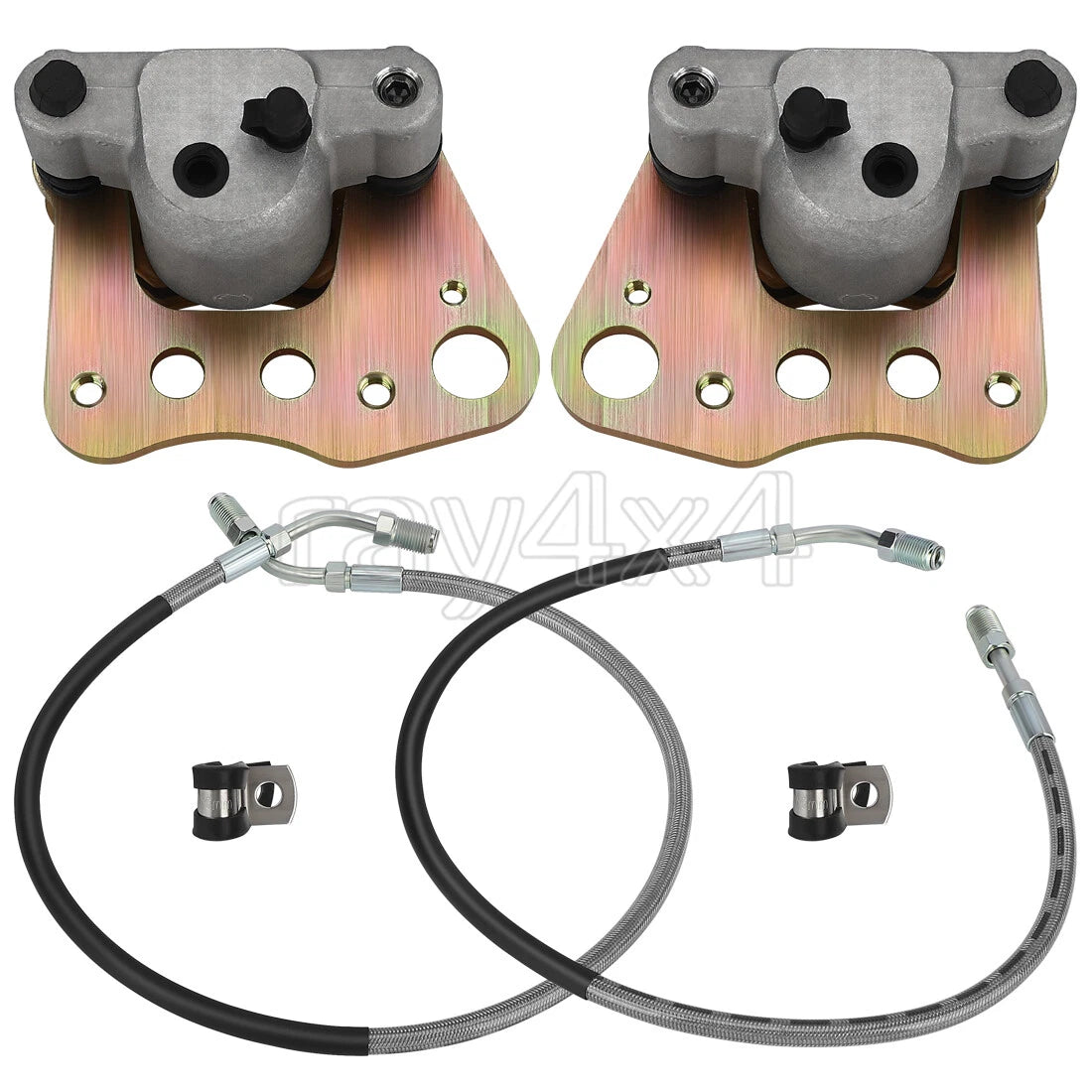 Front Brake Calipers Pads w/Hose Lines for Polaris Diesel 455 Xpedition (2000)