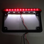 7" x 4" Black License Plate Frame with 6" LED for Honda/Suzuki/Yamaha/Kawasaki/Harley