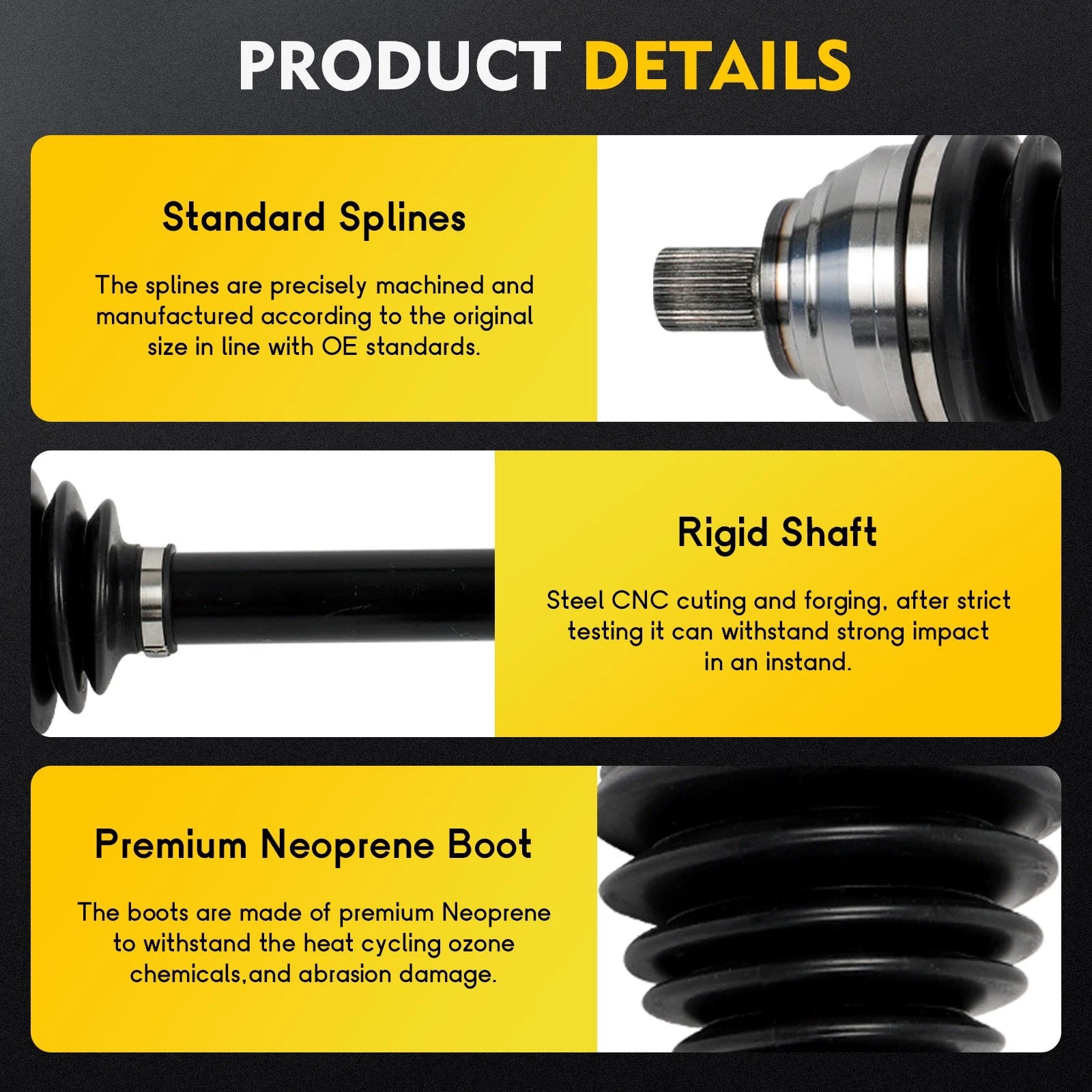 Front CV Axle Shaft Assembly for Volkswagen Tiguan (2018–2021)