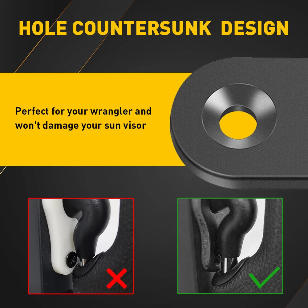 Set of 2 Sun Visor Clips for Jeep Wrangler JK (2007–2018)