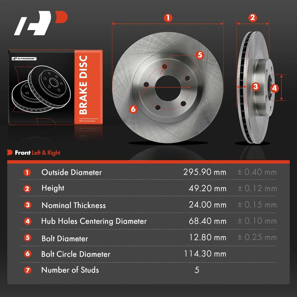 2X Front Disc Brake Rotors for Nissan Altima Maxima (2002-2006)