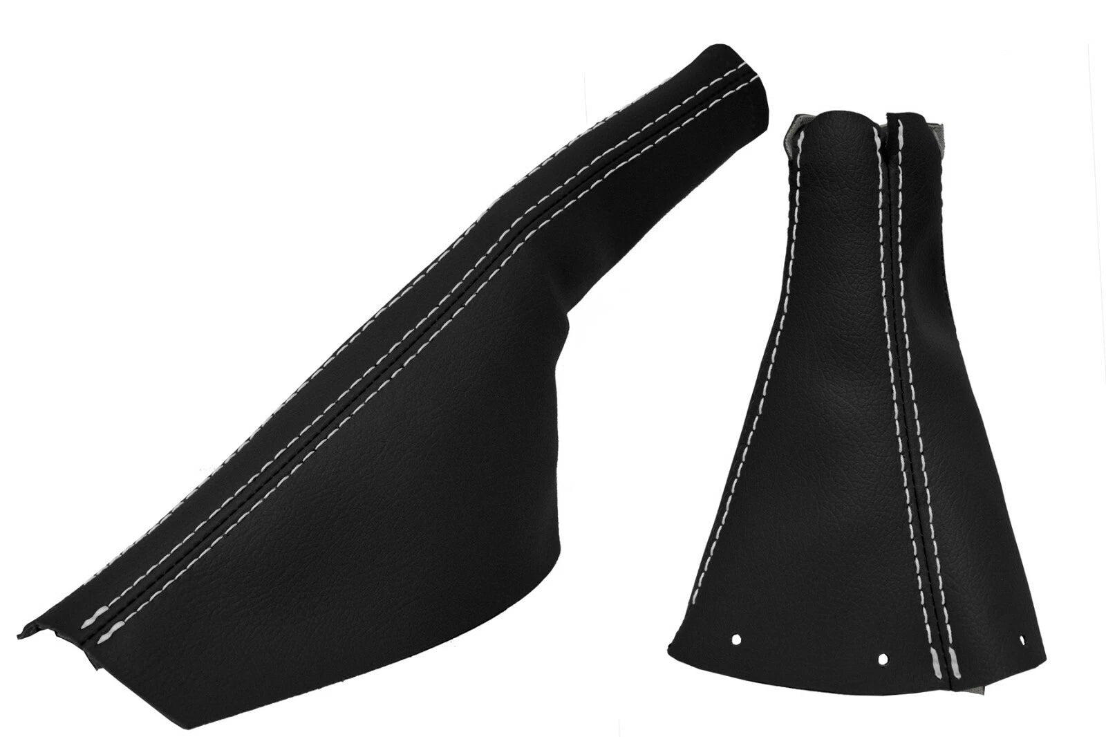 Leather Manual & E Brake Boot Cover for Audi TT (1998–2006) White Stitch
