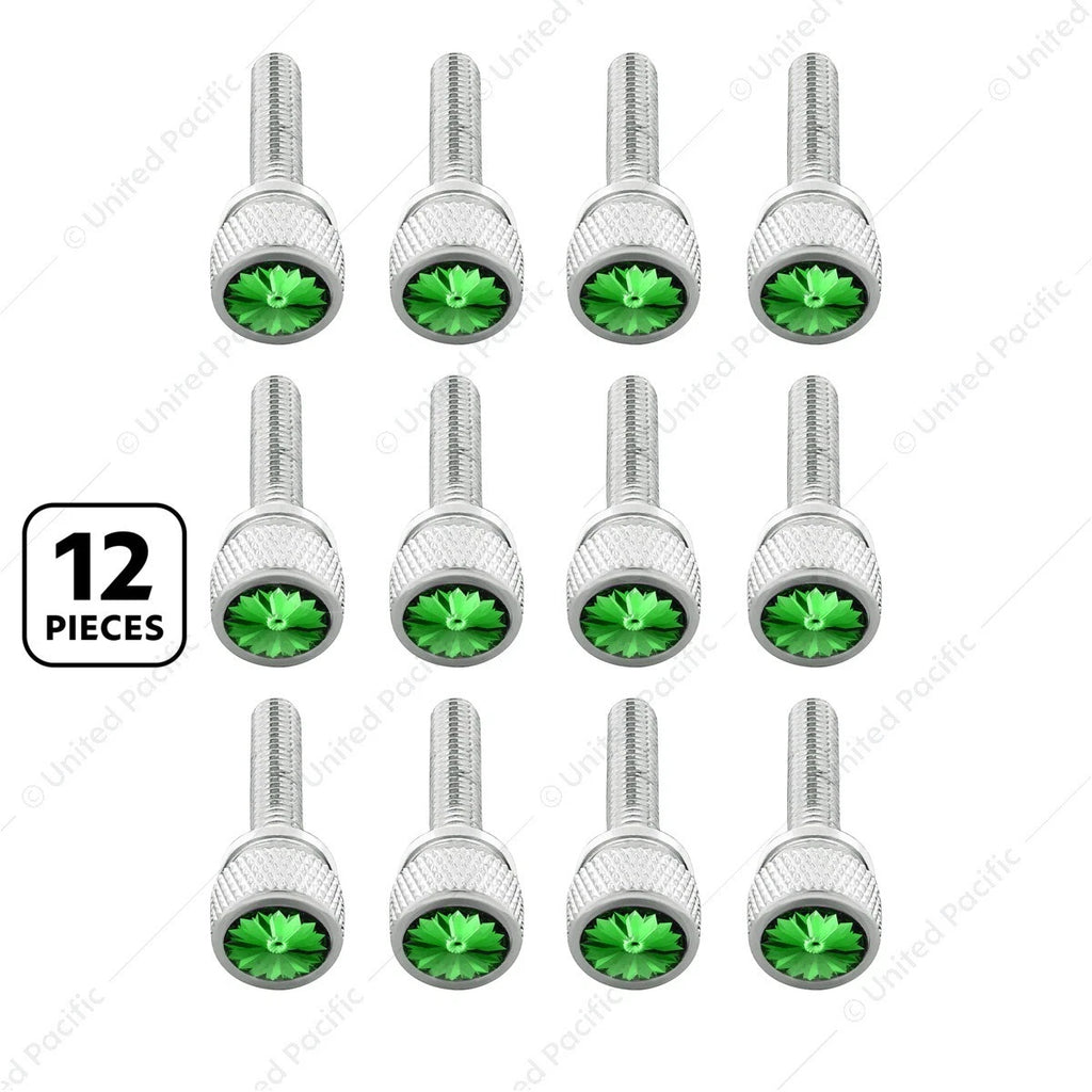 Dash Panel Screws Green Jewel Chrome Set for Kenworth (2000–2022)