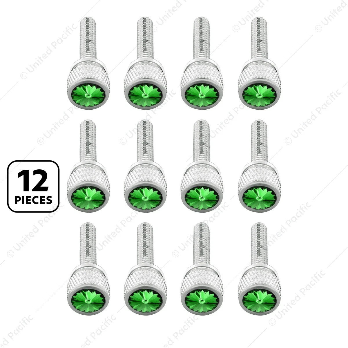 Dash Panel Screws Green Jewel Chrome Set for Kenworth (2000–2022)