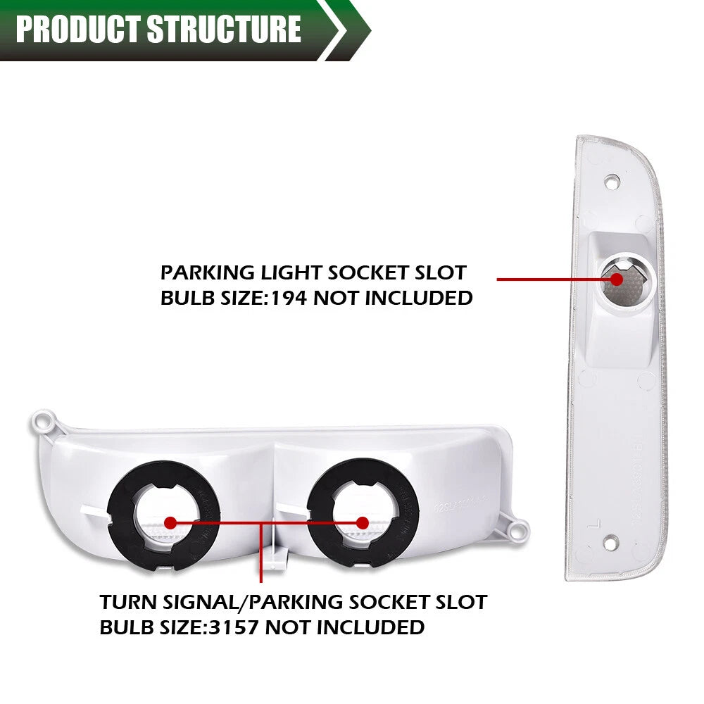 Clear Bumper Lights and Signal Corner Turn Lamps for Jeep Cherokee XJ (1997–2001)