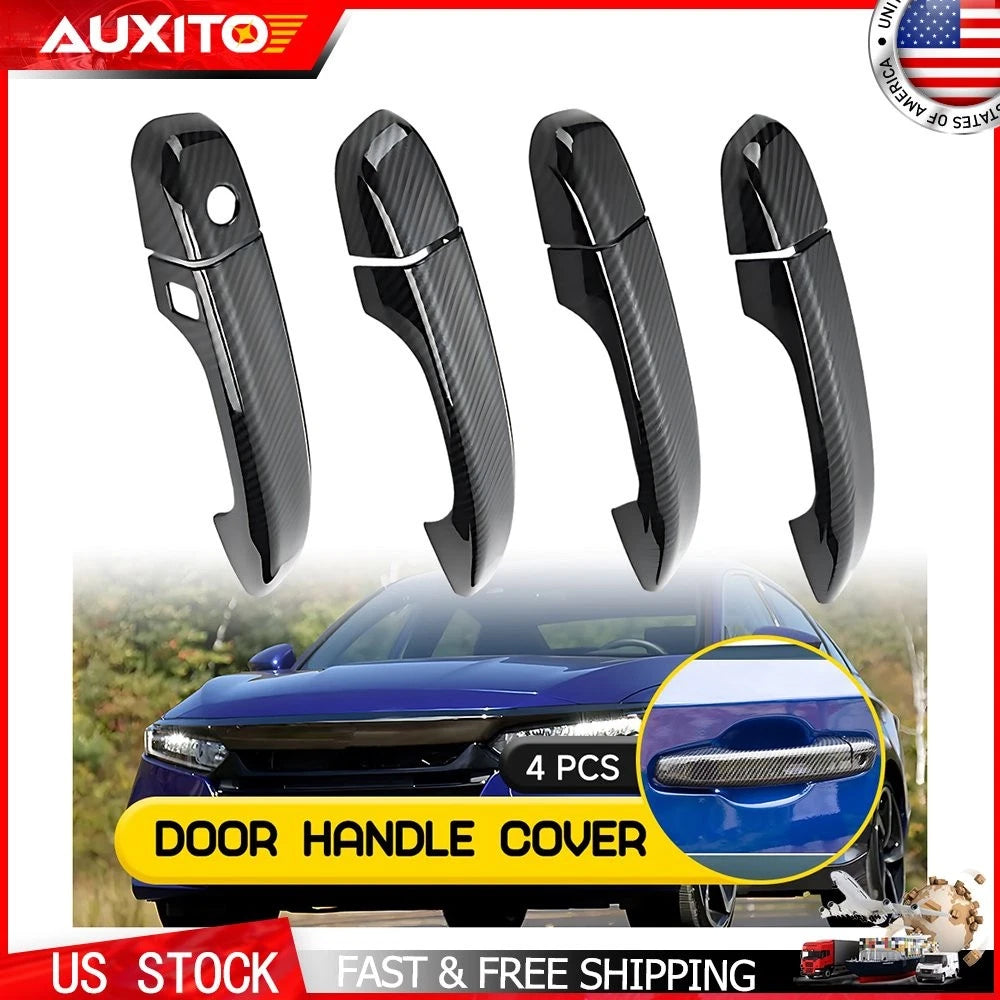 Set of 4 Carbon Fiber Door Handle Overlay Covers for Honda Accord (2018–2022)
