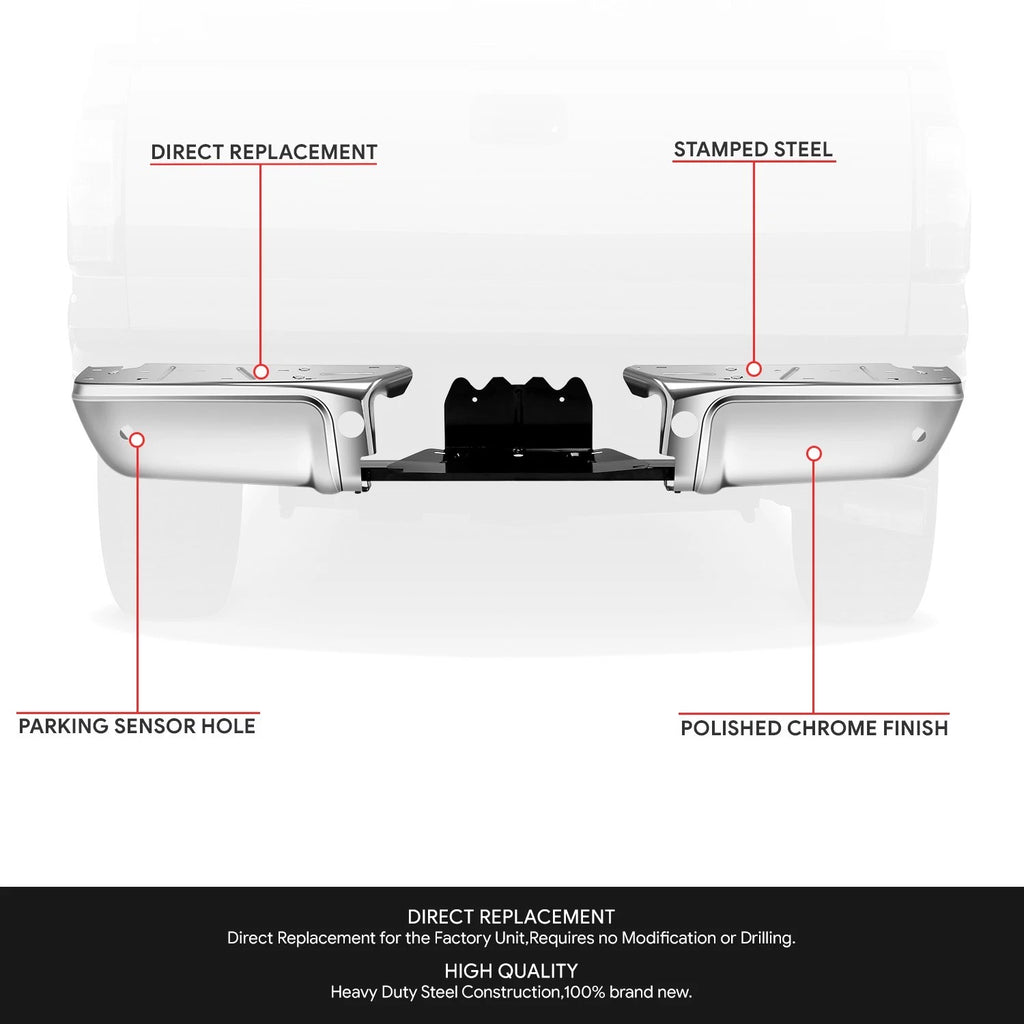 Chrome Rear Bumper Face Bar for Ford F-250 F-350 SD (2008–2016)