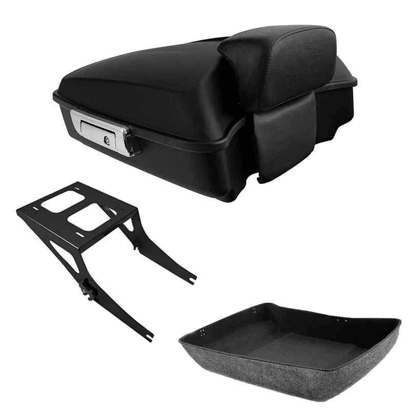 Chopped Trunk Pad Mount Rack for Harley Fatboy (2008–2017) - Matte Black